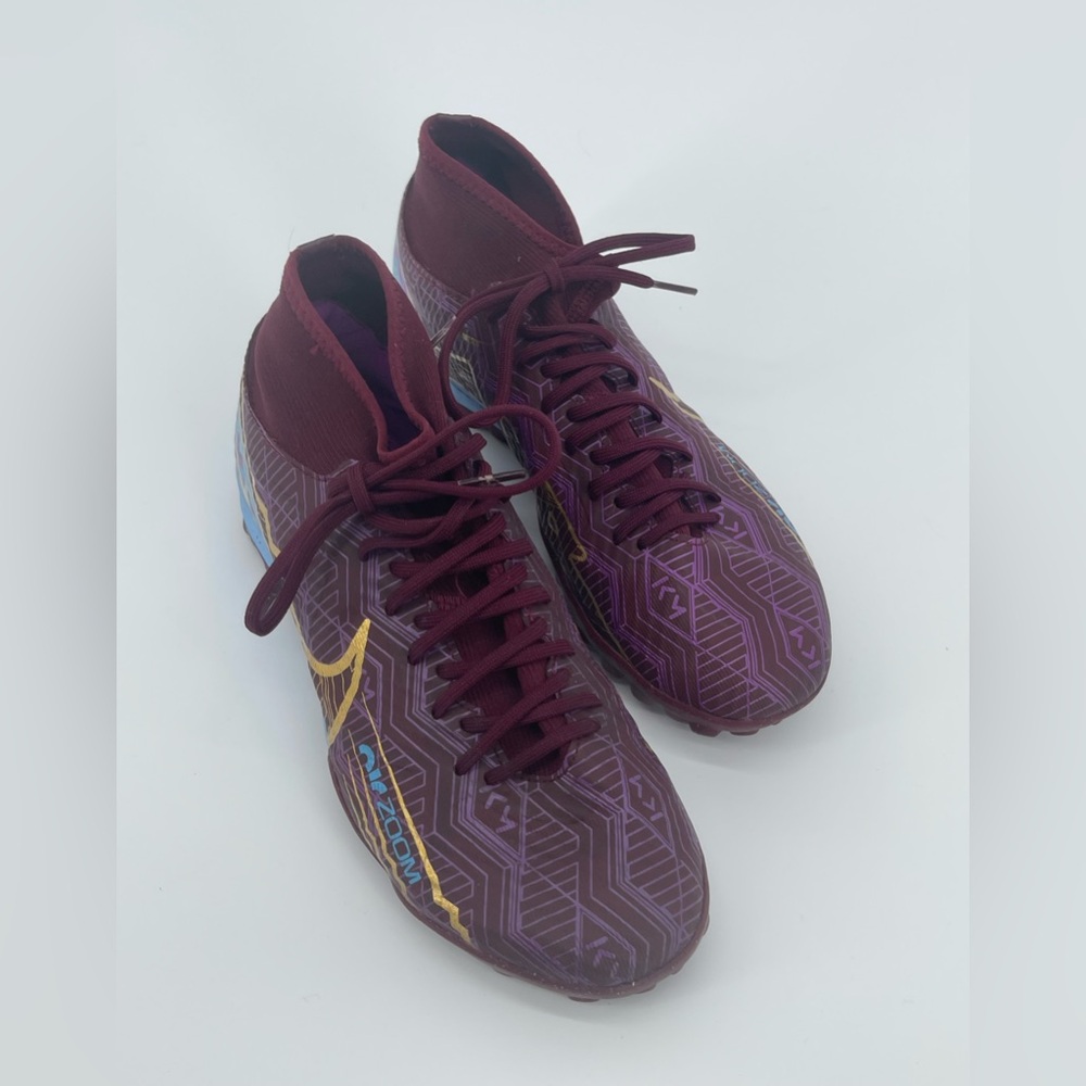 ⭐️Nike Zoom Mercurial Superfly 9 Academy KM TF turf soccer cleat Dark Beetroot